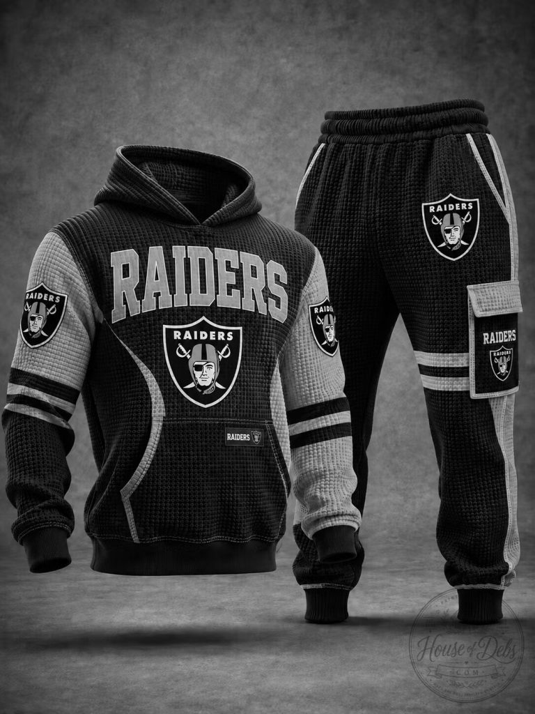 Las Vegas Raiders Football Team Waffle Knit Hoodie and Jogger Pants Set 16 Las Vegas Raiders Football Team Waffle Knit Hoodie and Jogger Pants Set