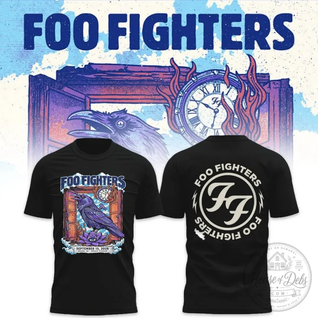 2026 Take Cover Tour T-Shirt for Foo Fighters at Mosaic Stadium Concert 38 2026 Take Cover Tour T-Shirt for Foo Fighters at Mosaic Stadium Concert