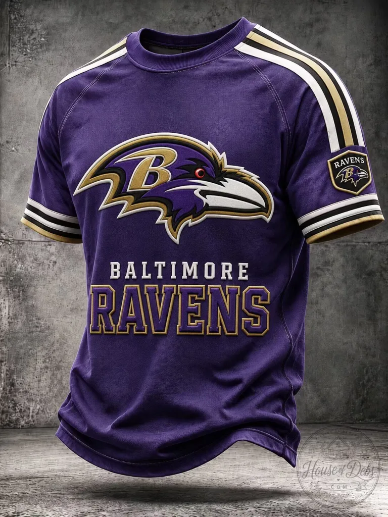 Baltimore Ravens Football Fan Tee Iconic Purple Team Logo T-Shirt