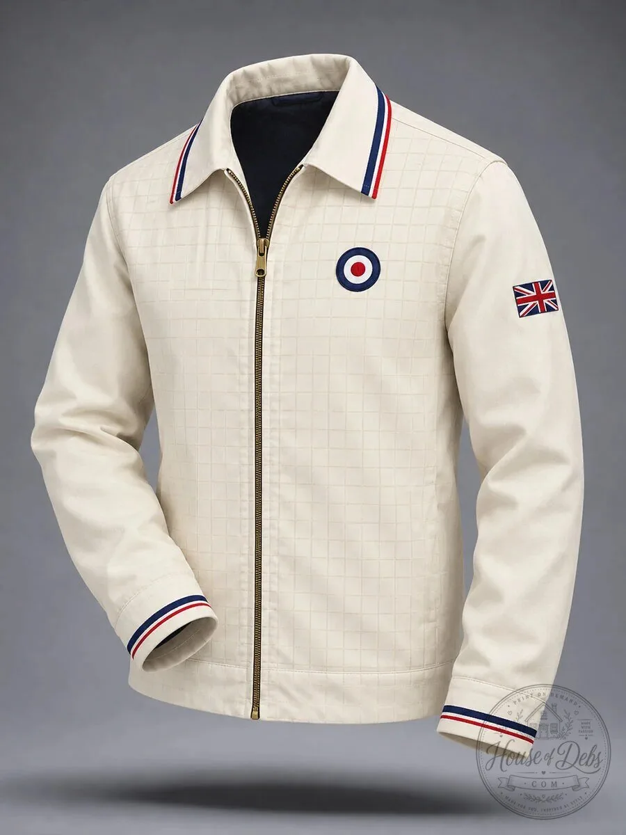 Men's United Kingdom Mod Style Target Logo Full Zip Jacket