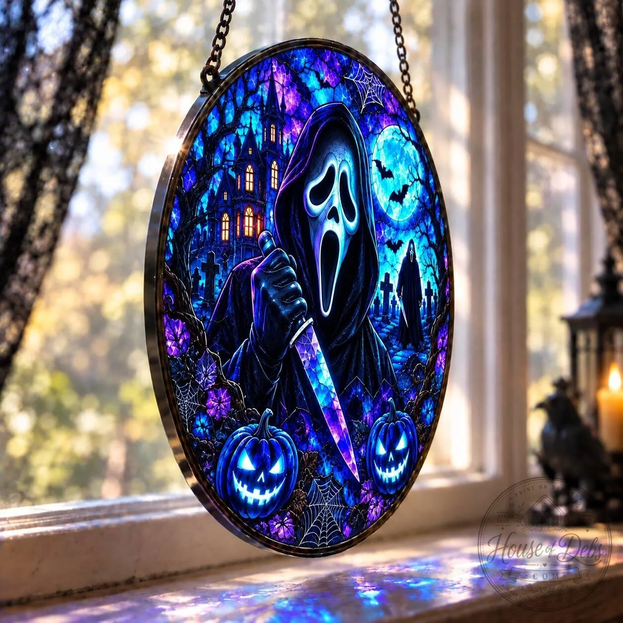 Scream Ghostface Halloween Horror Movie Suncatcher Stained Glass Decor 6 Scream Ghostface Halloween Horror Movie Suncatcher Stained Glass Decor