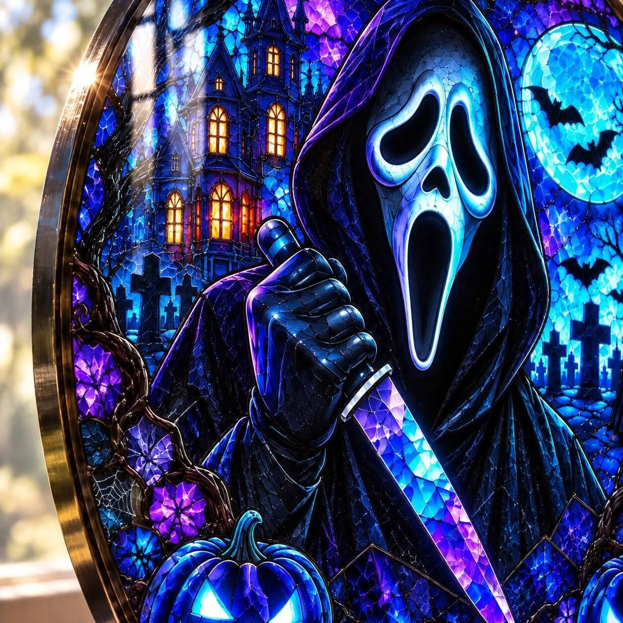 Scream Ghostface Halloween Horror Movie Suncatcher Stained Glass Decor 7 Scream Ghostface Halloween Horror Movie Suncatcher Stained Glass Decor