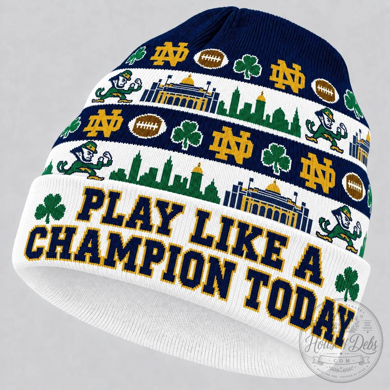 Notre Dame Fighting Irish Play Like A Champion Today Beanie Hat