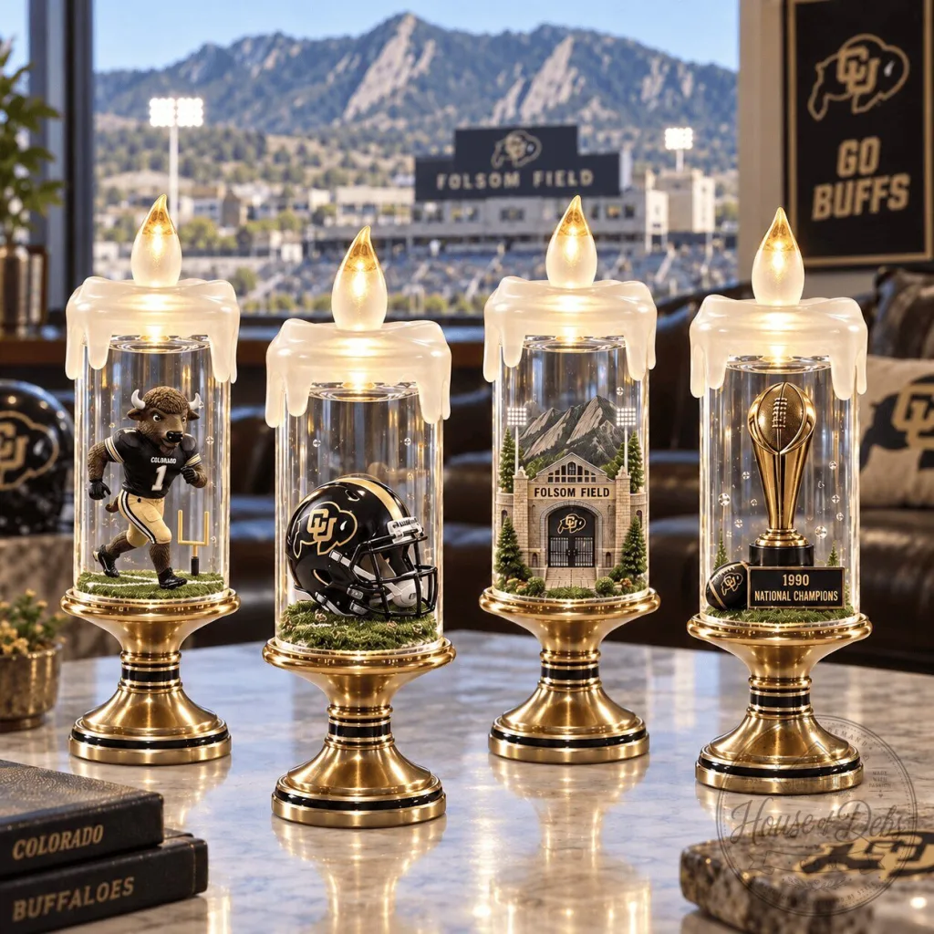 Colorado Buffaloes Folsom Field Football Team LED Candle Ornament Lights Colorado Buffaloes Folsom Field Football Team LED Candle Ornament Lights