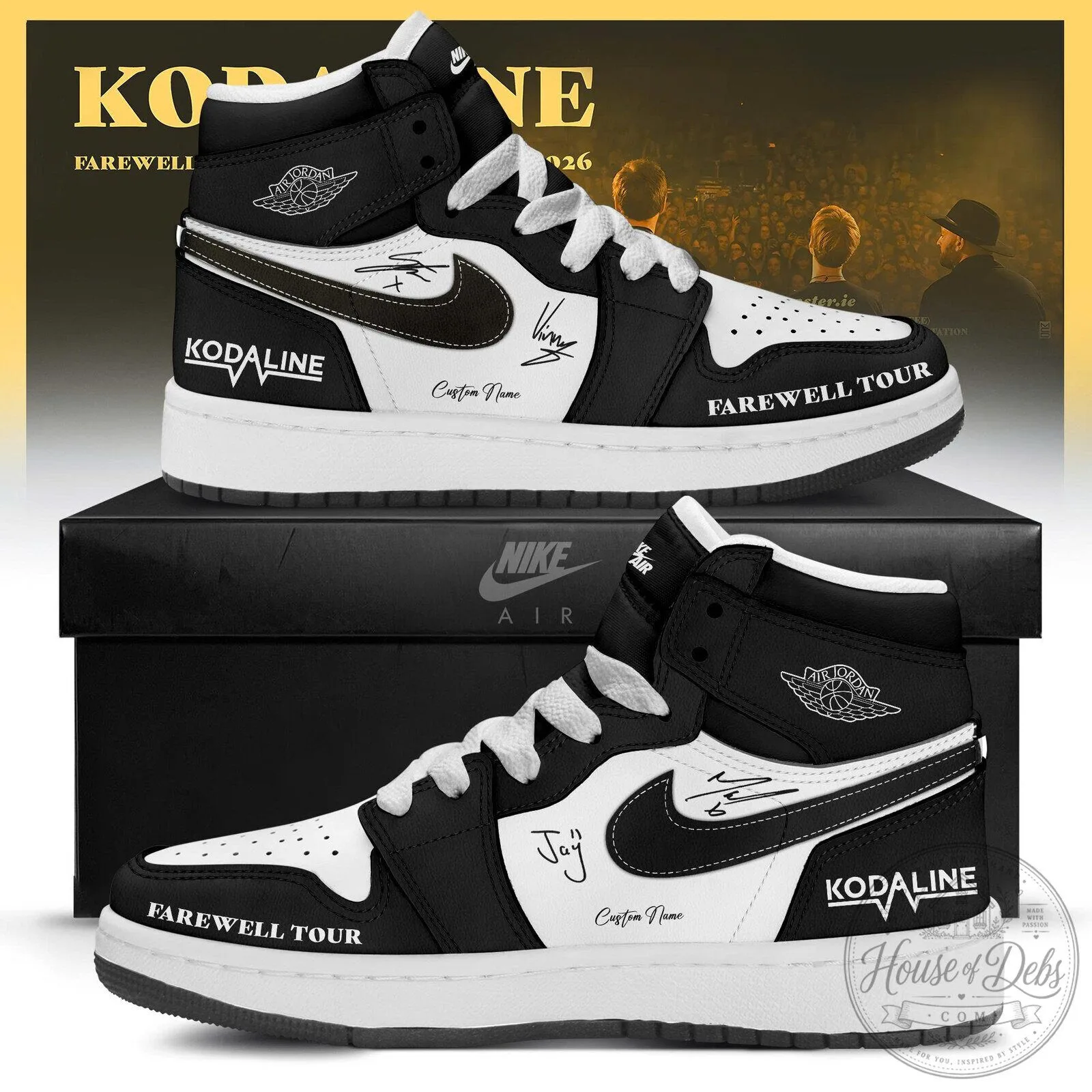 Custom Name High Top Sneakers for Kodaline's 2026 Farewell Tour