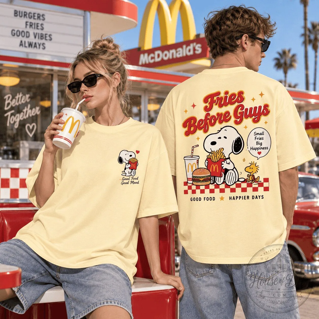 Snoopy Peanuts Fries Before Guys McDonald's Fast Food T-Shirt