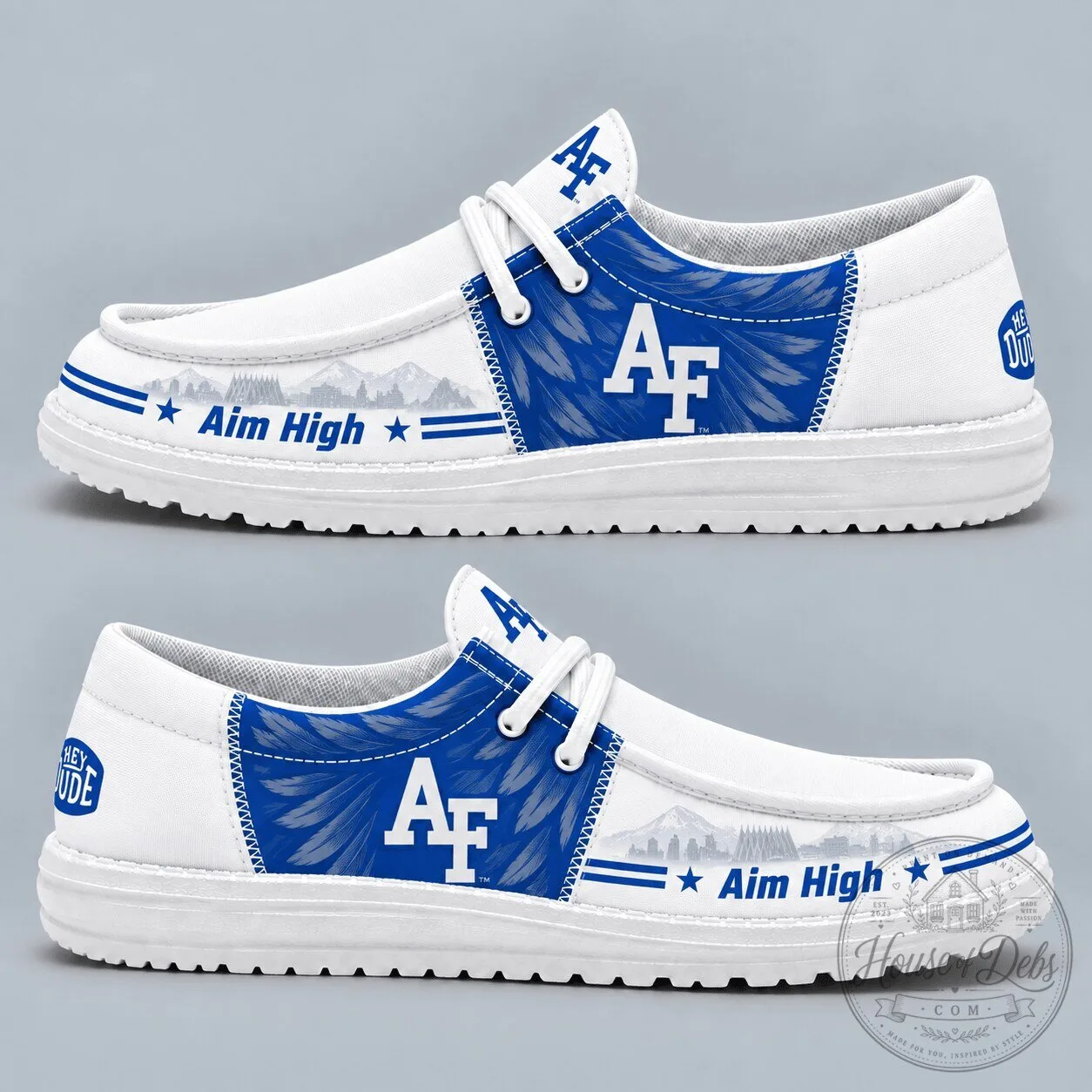 Air Force Falcons Football Team Logo Aim High Slip-On Shoes