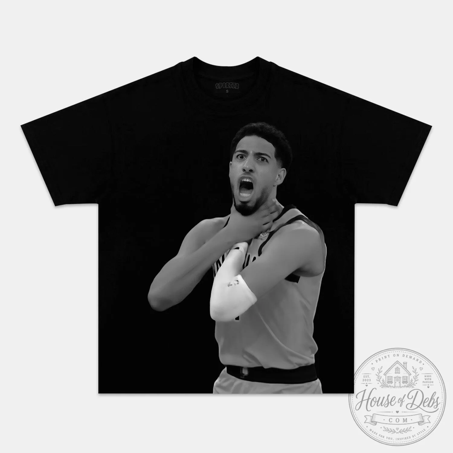 Tyrese Haliburton Choke Gesture Meme Black Graphic T-Shirt