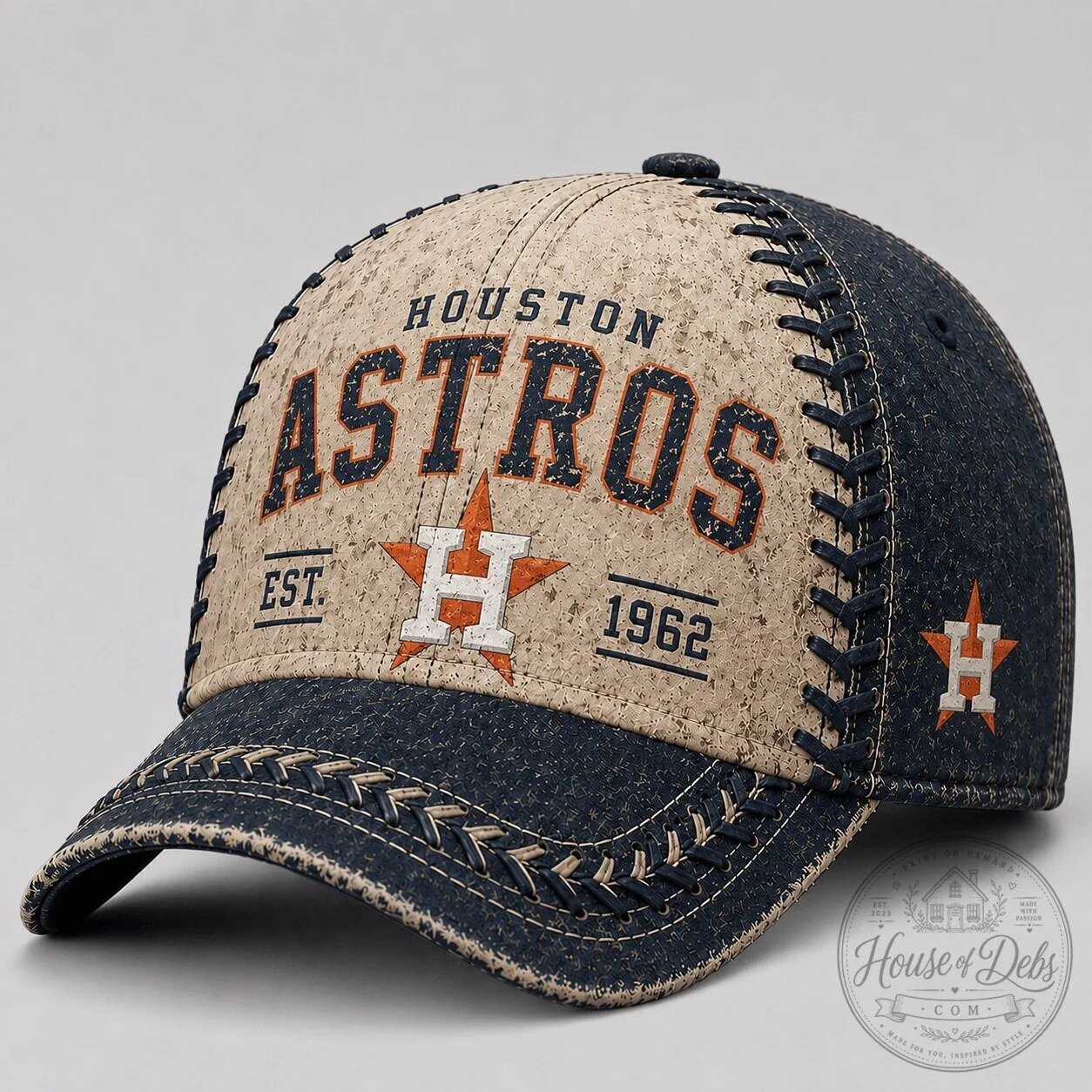 Houston Astros Baseball Vintage Ball Stitch Heritage Cap Hat