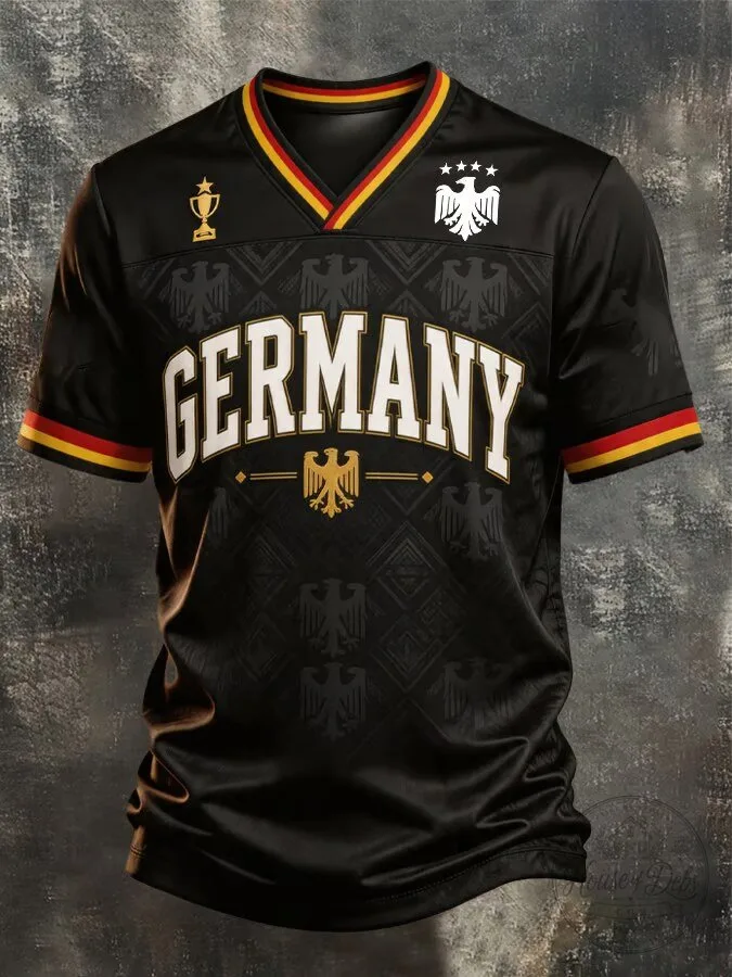 Germany National Football Team Black Retro Style Football Jersey
