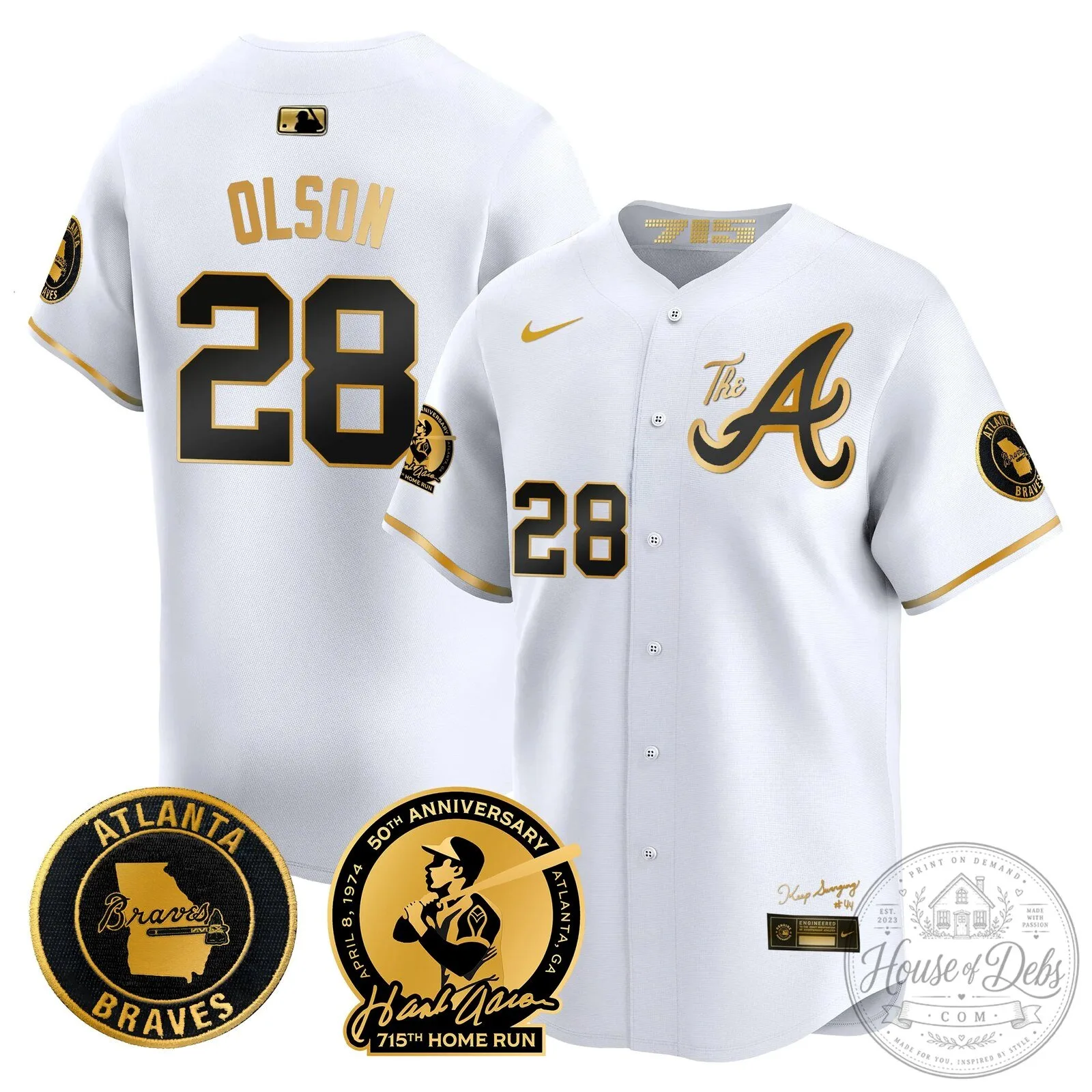 Atlanta Braves Ronald Acuna Jr. 715th Home Run Hank Aaron Baseball Jersey 72 Atlanta Braves Ronald Acuna Jr. 715th Home Run Hank Aaron Baseball Jersey