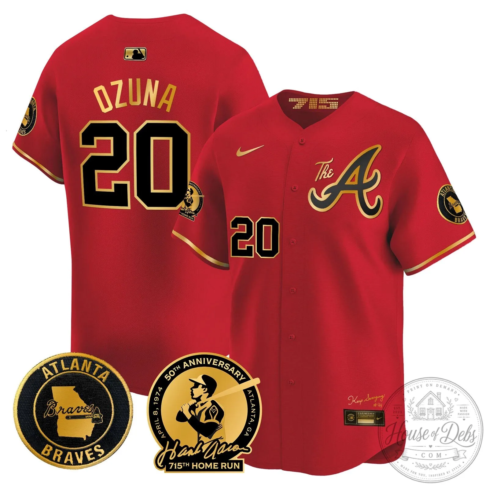 Atlanta Braves Ronald Acuna Jr. 715th Home Run Hank Aaron Baseball Jersey 78 Atlanta Braves Ronald Acuna Jr. 715th Home Run Hank Aaron Baseball Jersey