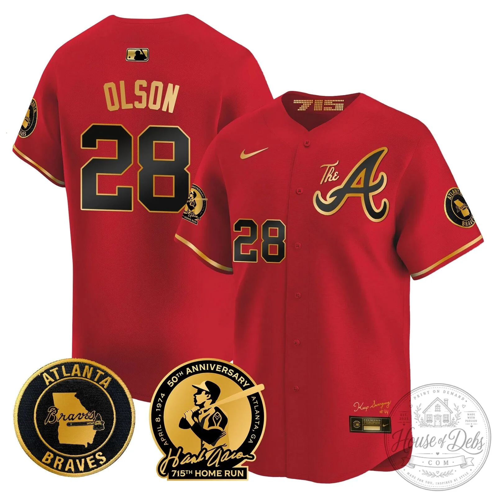 Atlanta Braves Ronald Acuna Jr. 715th Home Run Hank Aaron Baseball Jersey 81 Atlanta Braves Ronald Acuna Jr. 715th Home Run Hank Aaron Baseball Jersey