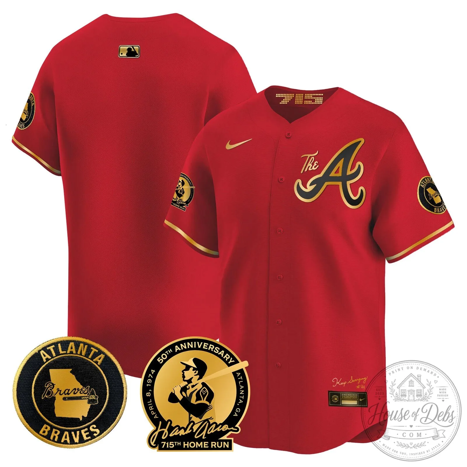 Atlanta Braves Ronald Acuna Jr. 715th Home Run Hank Aaron Baseball Jersey 84 Atlanta Braves Ronald Acuna Jr. 715th Home Run Hank Aaron Baseball Jersey