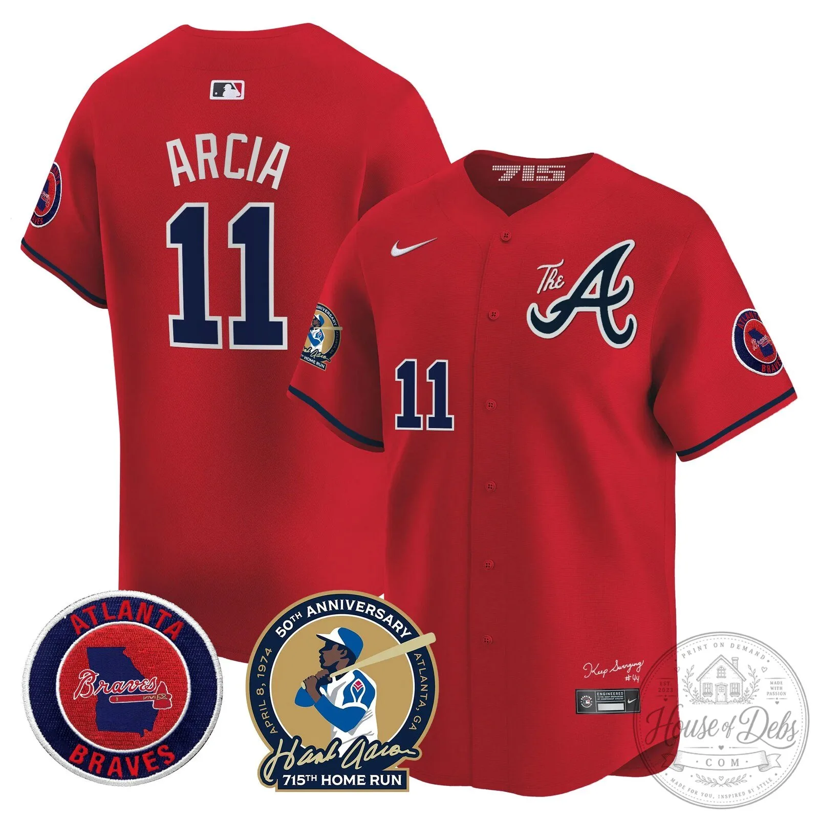 Atlanta Braves Ronald Acuna Jr. 715th Home Run Hank Aaron Baseball Jersey 86 Atlanta Braves Ronald Acuna Jr. 715th Home Run Hank Aaron Baseball Jersey