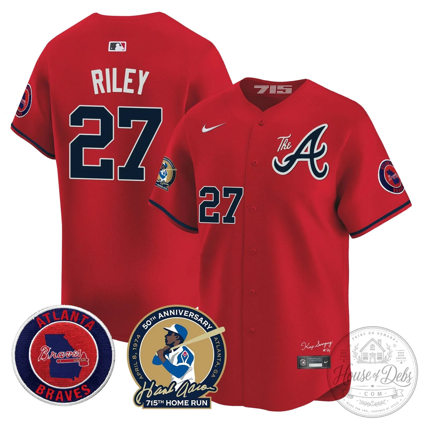 Atlanta Braves Ronald Acuna Jr. 715th Home Run Hank Aaron Baseball Jersey 88 Atlanta Braves Ronald Acuna Jr. 715th Home Run Hank Aaron Baseball Jersey
