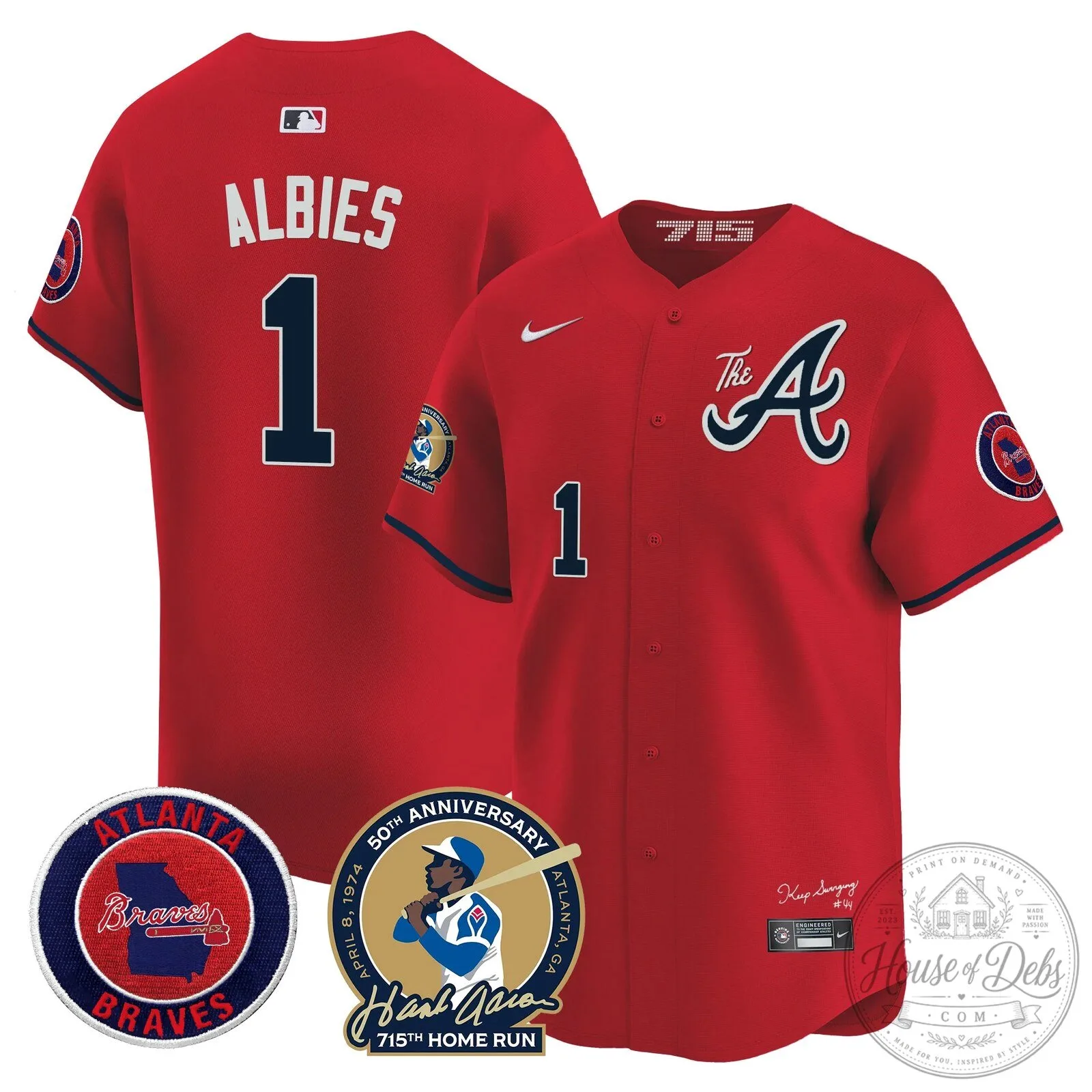 Atlanta Braves Ronald Acuna Jr. 715th Home Run Hank Aaron Baseball Jersey 91 Atlanta Braves Ronald Acuna Jr. 715th Home Run Hank Aaron Baseball Jersey