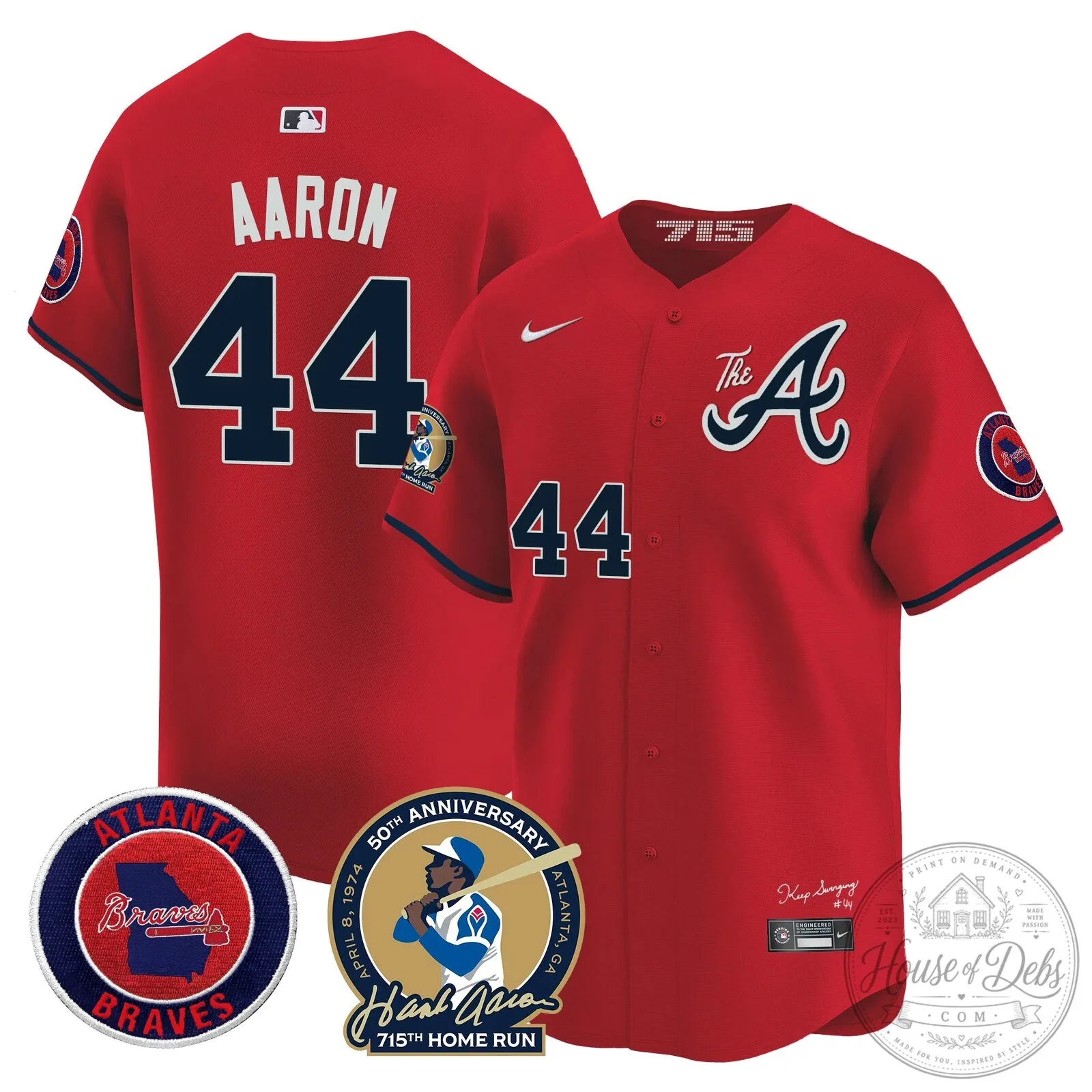 Atlanta Braves Ronald Acuna Jr. 715th Home Run Hank Aaron Baseball Jersey 92 Atlanta Braves Ronald Acuna Jr. 715th Home Run Hank Aaron Baseball Jersey