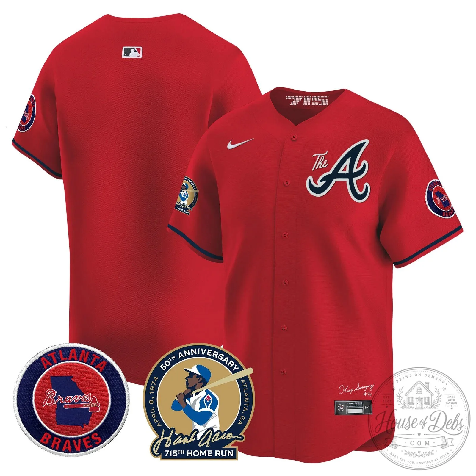 Atlanta Braves Ronald Acuna Jr. 715th Home Run Hank Aaron Baseball Jersey 93 Atlanta Braves Ronald Acuna Jr. 715th Home Run Hank Aaron Baseball Jersey