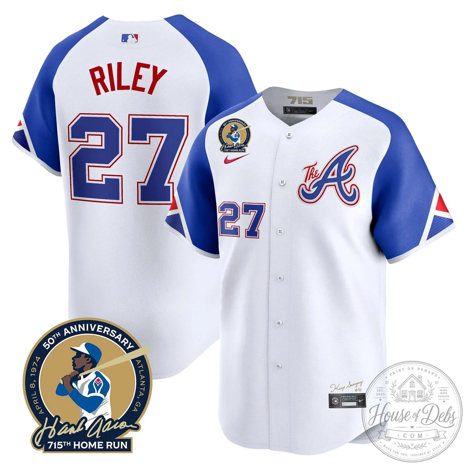Atlanta Braves Ronald Acuna Jr. 715th Home Run Hank Aaron Baseball Jersey 106 Atlanta Braves Ronald Acuna Jr. 715th Home Run Hank Aaron Baseball Jersey