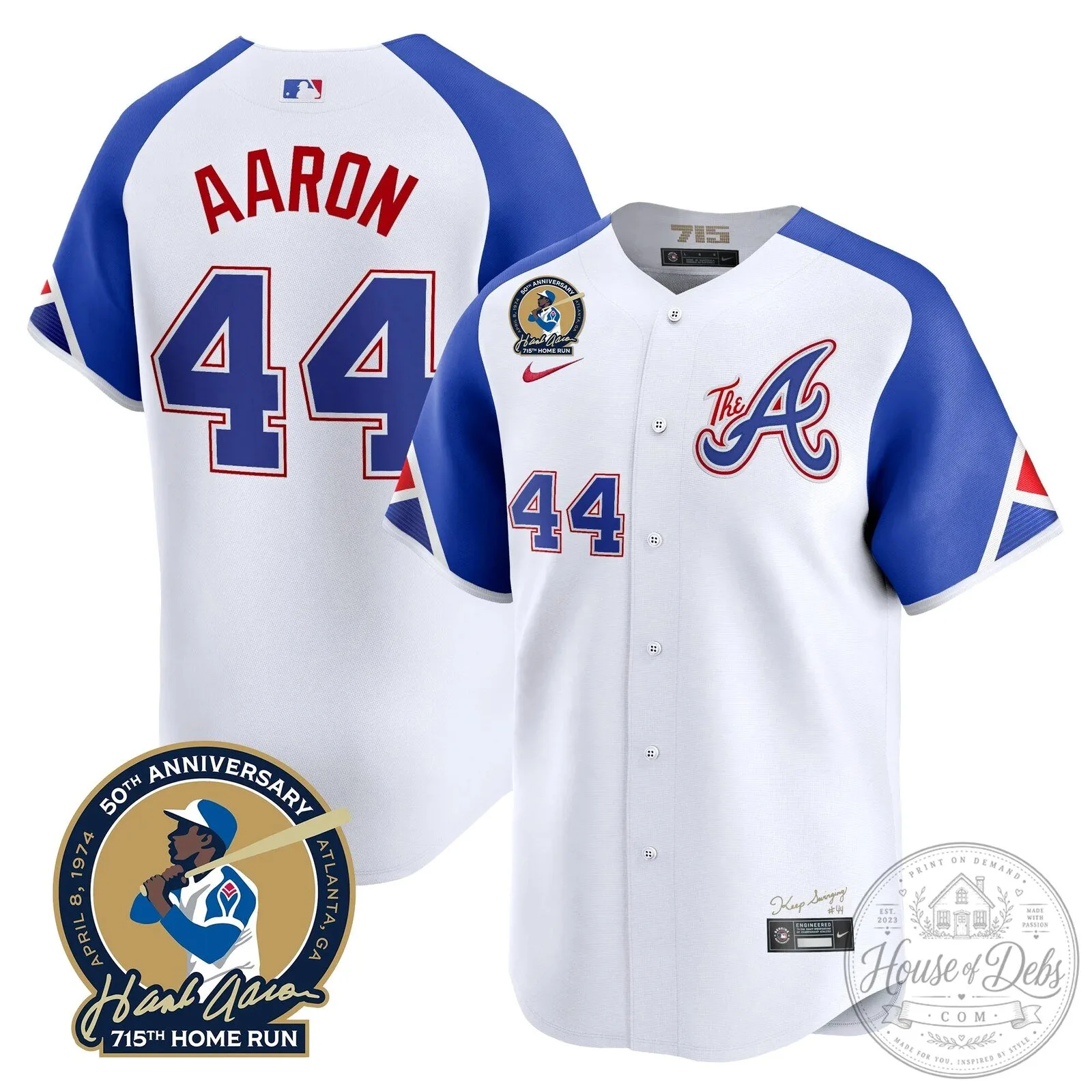 Atlanta Braves Ronald Acuna Jr. 715th Home Run Hank Aaron Baseball Jersey 110 Atlanta Braves Ronald Acuna Jr. 715th Home Run Hank Aaron Baseball Jersey