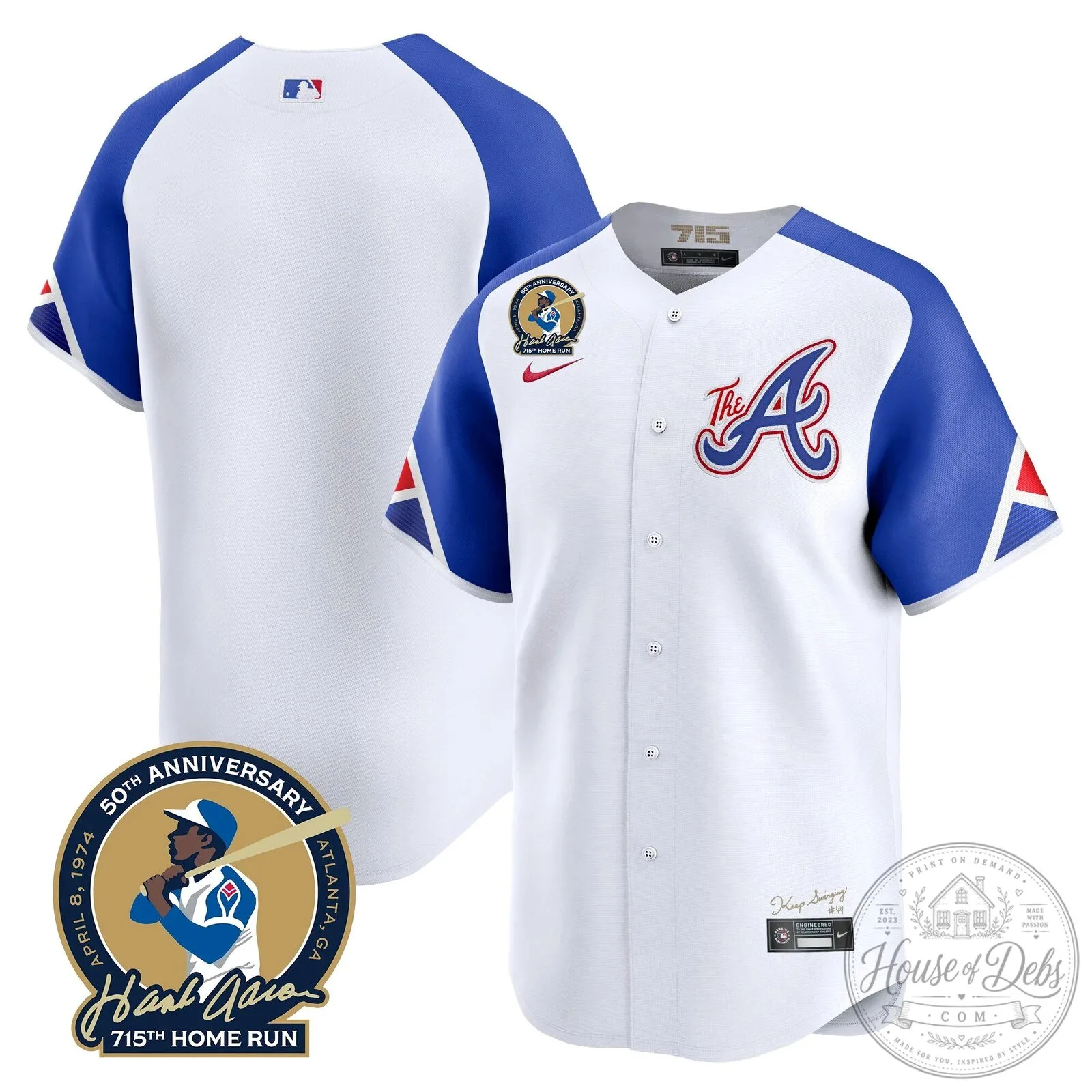 Atlanta Braves Ronald Acuna Jr. 715th Home Run Hank Aaron Baseball Jersey 111 Atlanta Braves Ronald Acuna Jr. 715th Home Run Hank Aaron Baseball Jersey