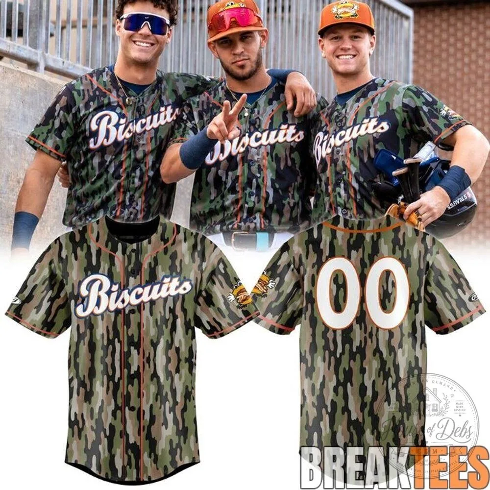 Montgomery Biscuits Camouflage Custom Baseball Jersey