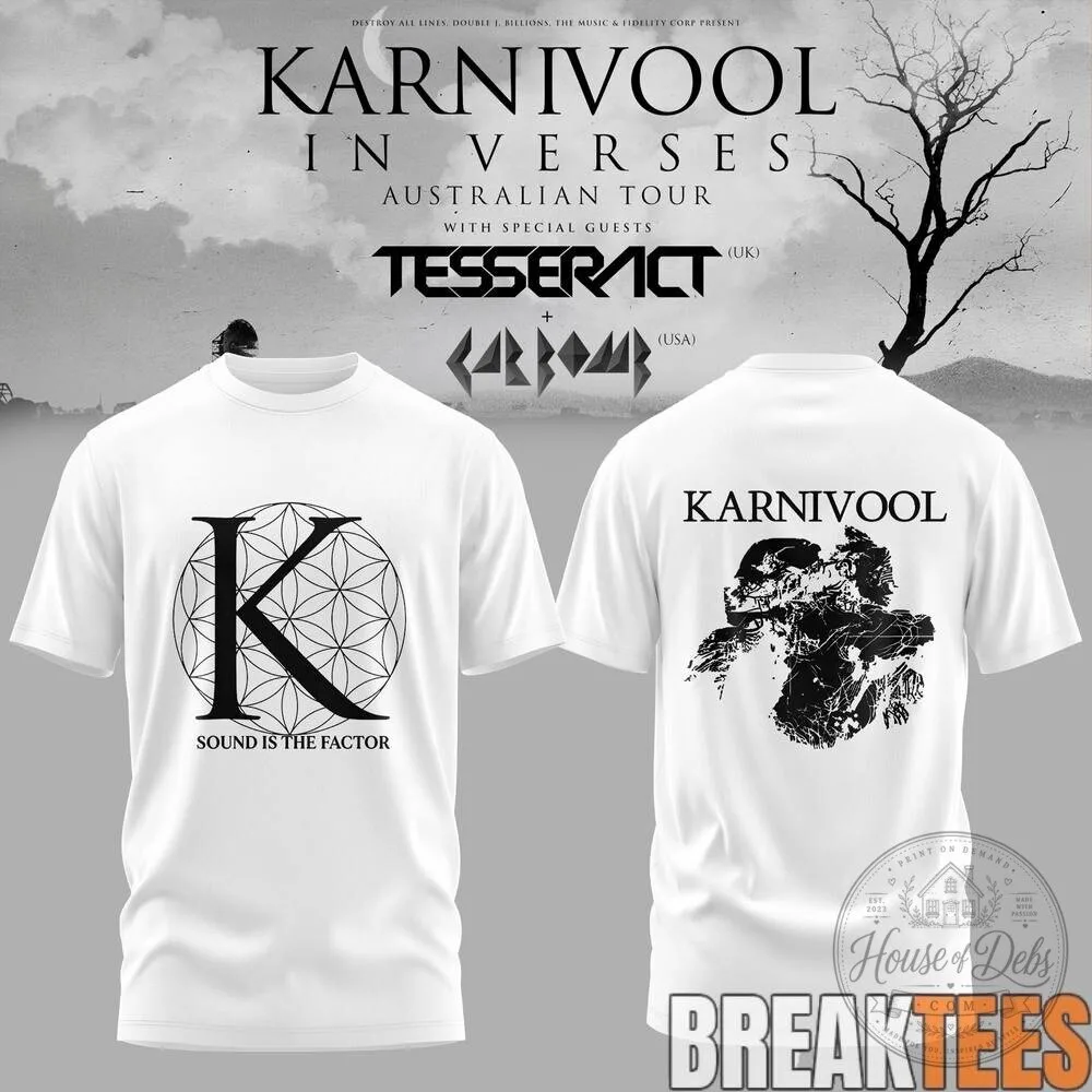 Karnivool In Verses Australian Tour 2026 Black Concert Band T-Shirt 11 Karnivool In Verses Australian Tour 2026 Black Concert Band T-Shirt