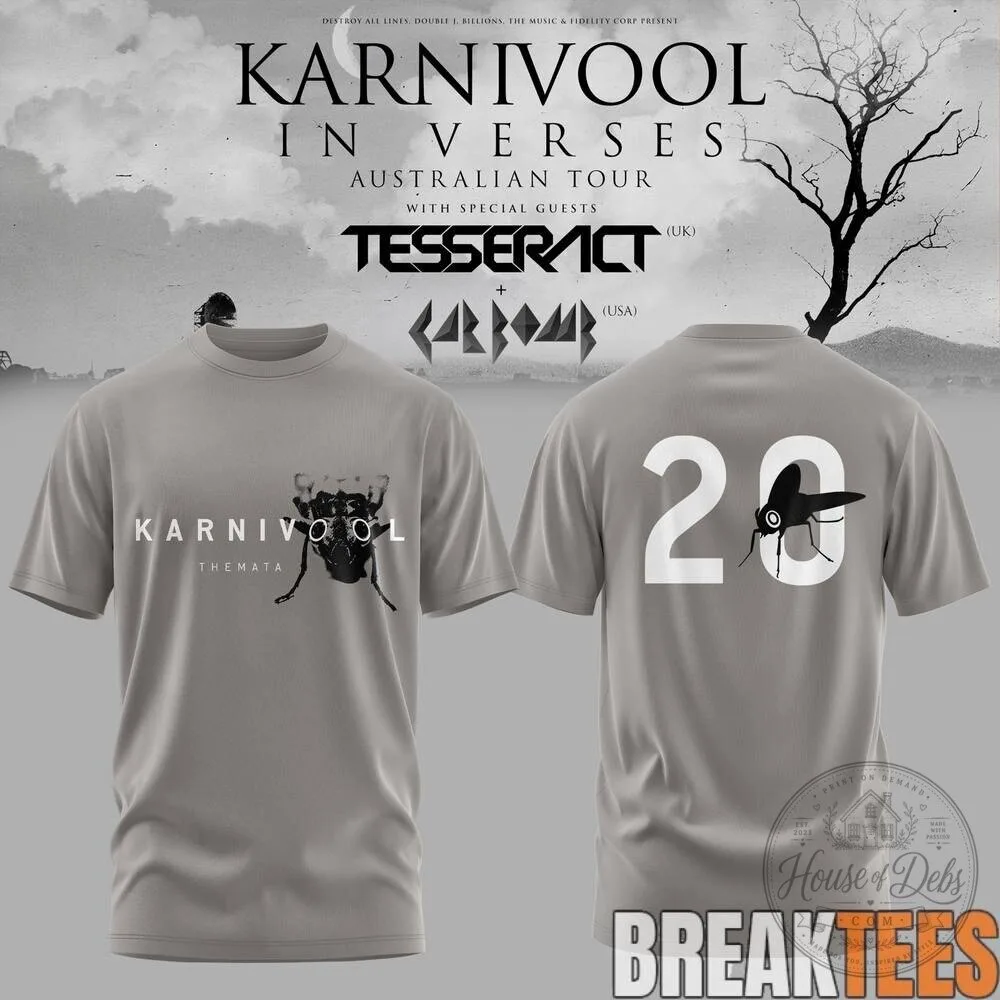 Karnivool In Verses Australian Tour 2026 Black Concert Band T-Shirt 14 Karnivool In Verses Australian Tour 2026 Black Concert Band T-Shirt