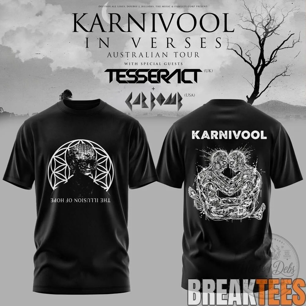 Karnivool In Verses Australian Tour 2026 Black Concert Band T-Shirt 15 Karnivool In Verses Australian Tour 2026 Black Concert Band T-Shirt