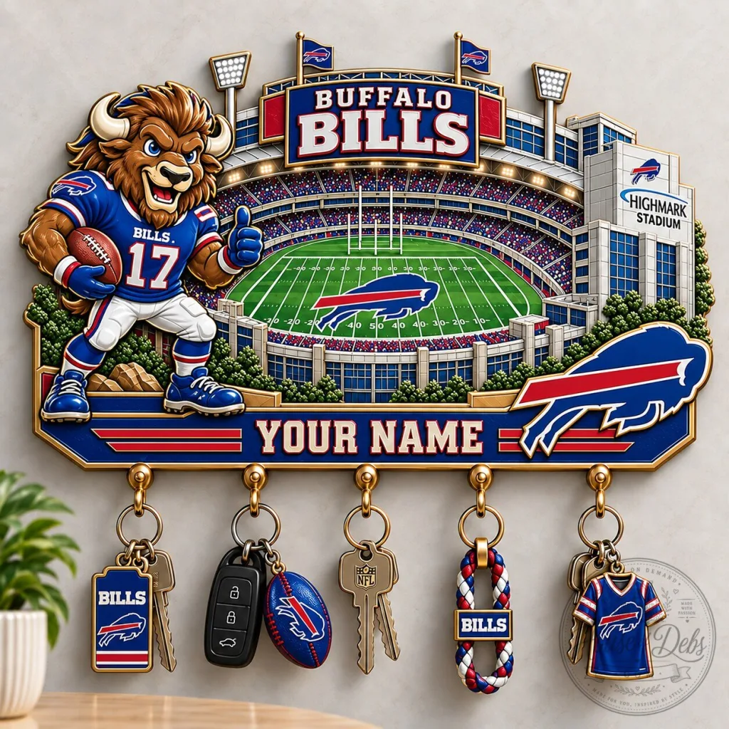 Buffalo Bills NFL Football Stadium Wall Key Holder Rack Buffalo Bills NFL Football Stadium Wall Key Holder Rack