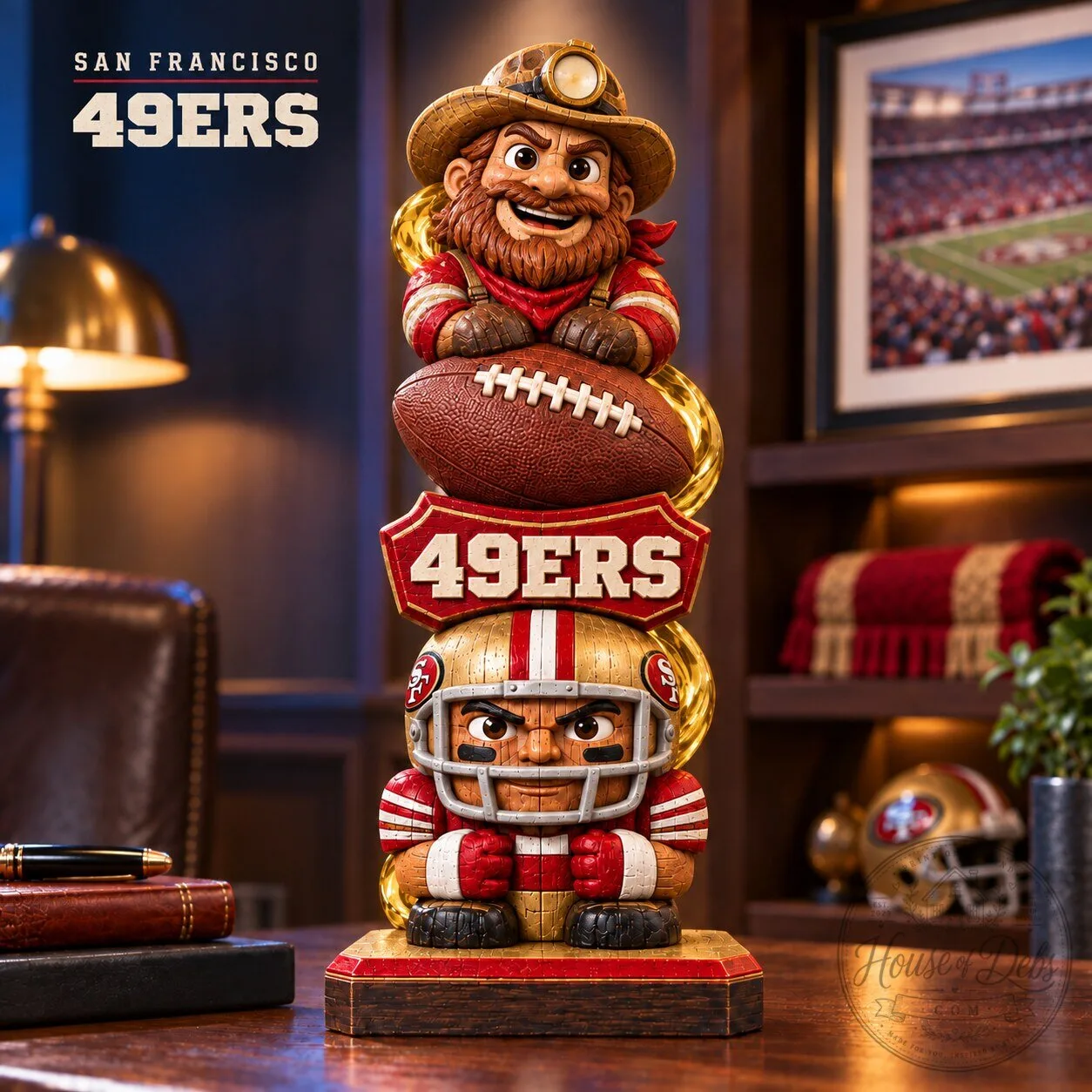 San Francisco 49ers Stacked Totem Pole Football Collectible Figurine 2 San Francisco 49ers Stacked Totem Pole Football Collectible Figurine