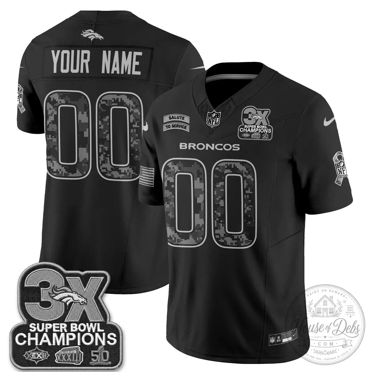 Denver Broncos Salute To Service Super Bowl Champions Football Jersey