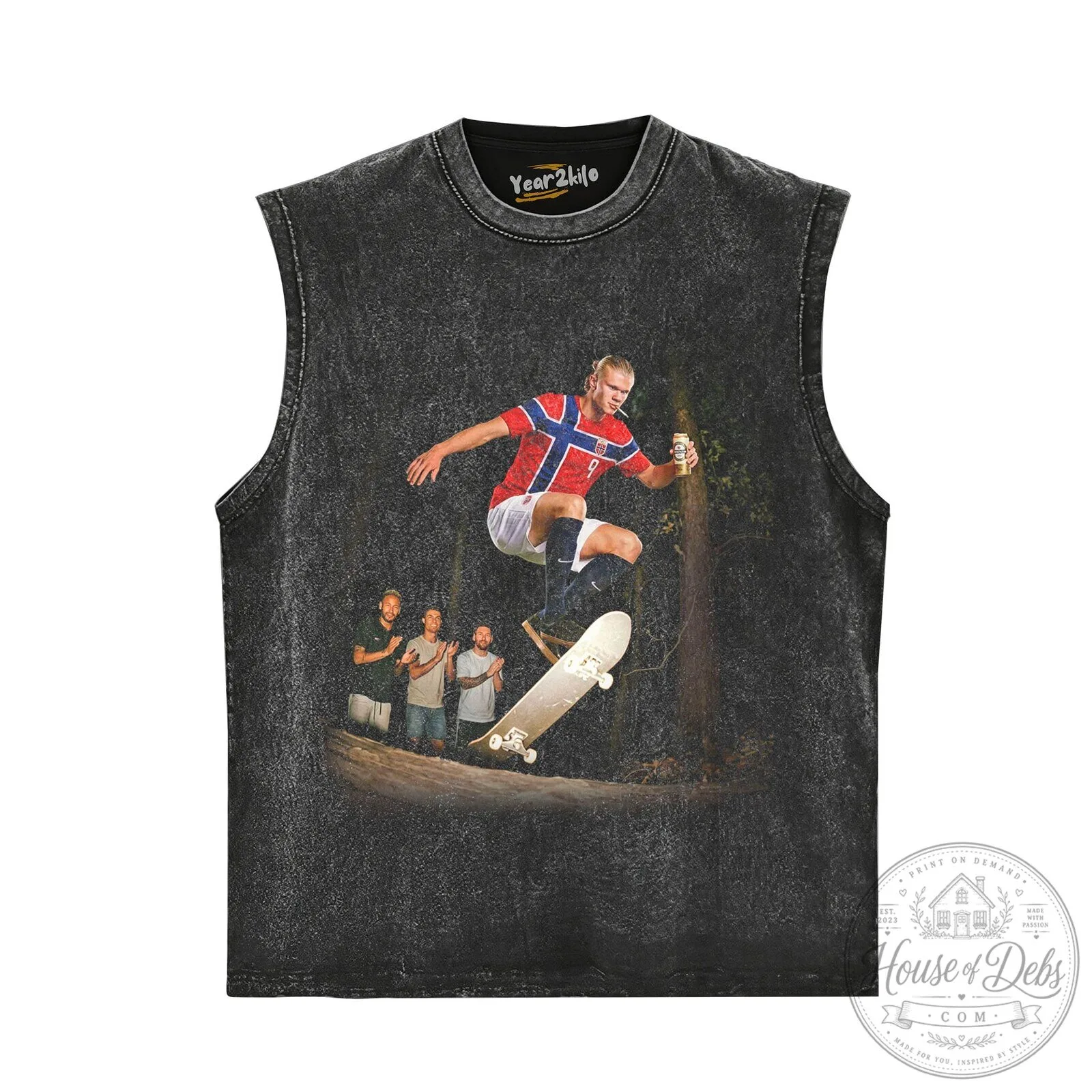 Funny Graphic T-Shirt Featuring Erling Haaland and Norway Football Skateboard Design 13 Funny Graphic T-Shirt Featuring Erling Haaland and Norway Football Skateboard Design