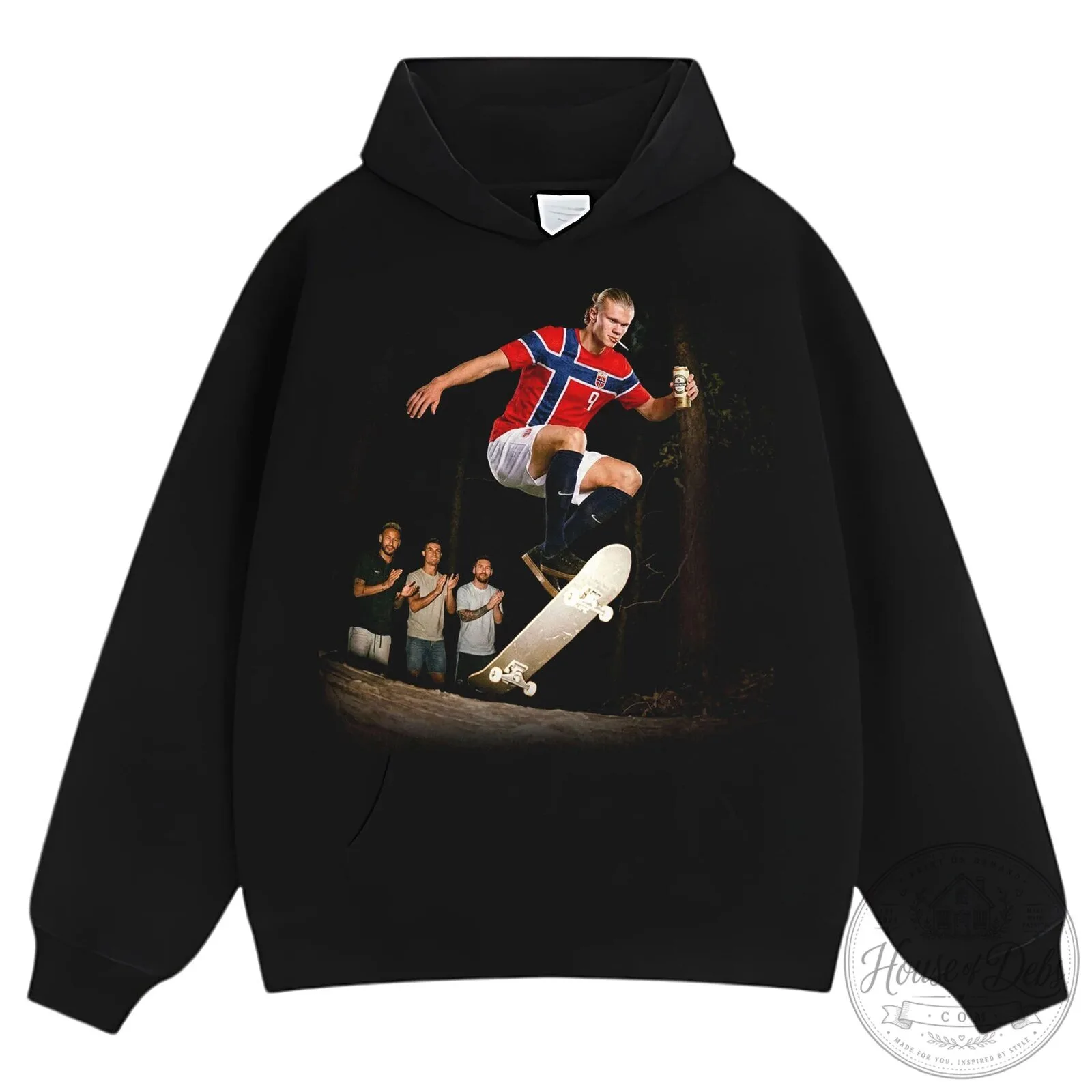 Funny Graphic T-Shirt Featuring Erling Haaland and Norway Football Skateboard Design 17 Funny Graphic T-Shirt Featuring Erling Haaland and Norway Football Skateboard Design