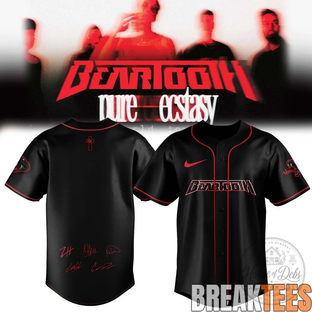 Beartooth Pure Ecstasy World Tour Black Baseball Jersey