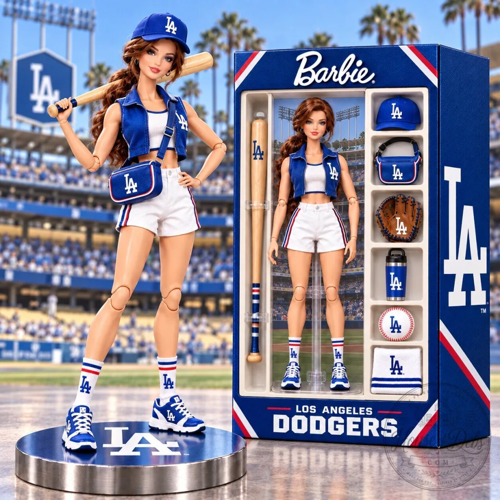Barbie Los Angeles Dodgers Baseball Commemorative Doll Figure Barbie Los Angeles Dodgers Baseball Commemorative Doll Figure