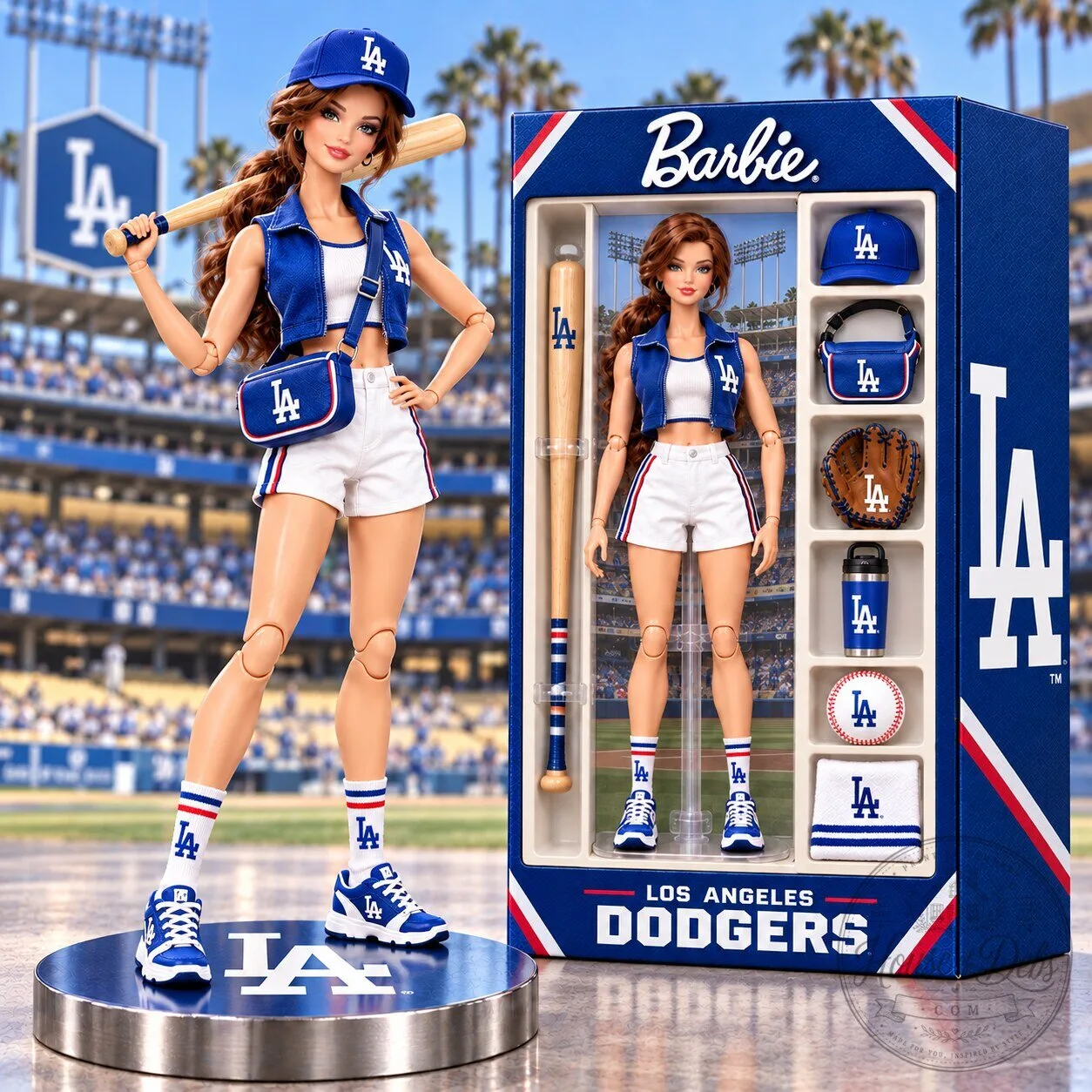 Barbie Los Angeles Dodgers Baseball Commemorative Doll Figure