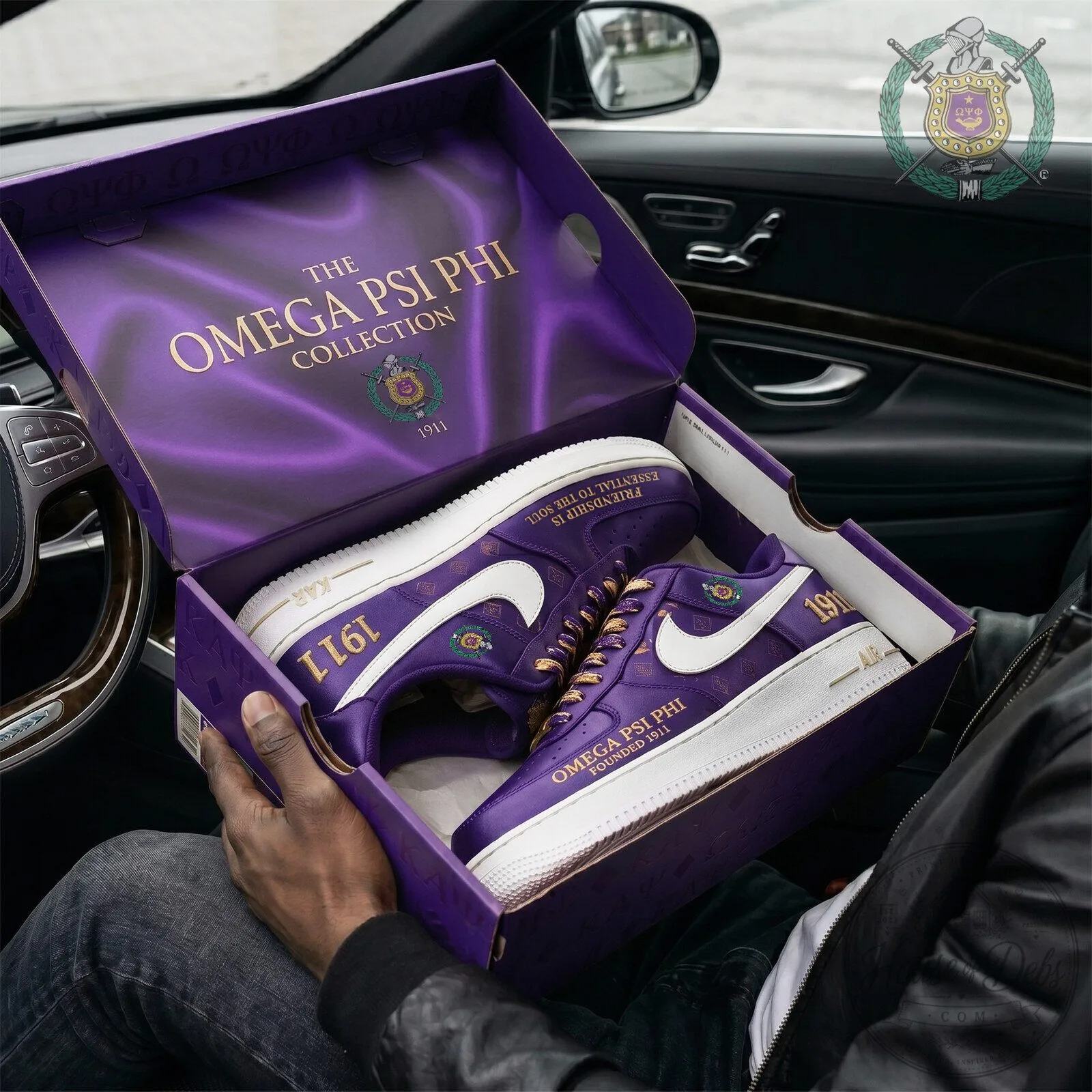 Omega Psi Phi Collection Purple and White Athletic Sneakers