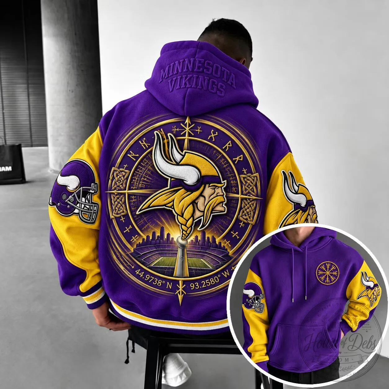 Minnesota Vikings Football Team Stadium Compass Design Hoodie