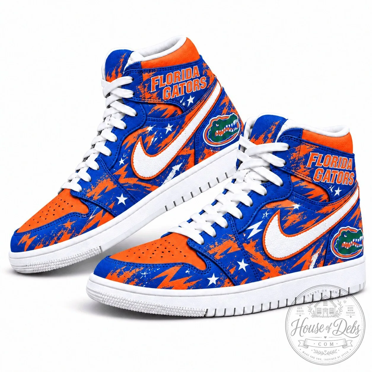 Florida Gators Graffiti Style High Top Sneakers Custom Printed Shoes