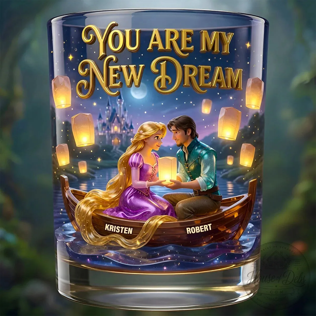 Tangled Rapunzel Flynn Rider You Are My New Dream Personalized Drinking Glass