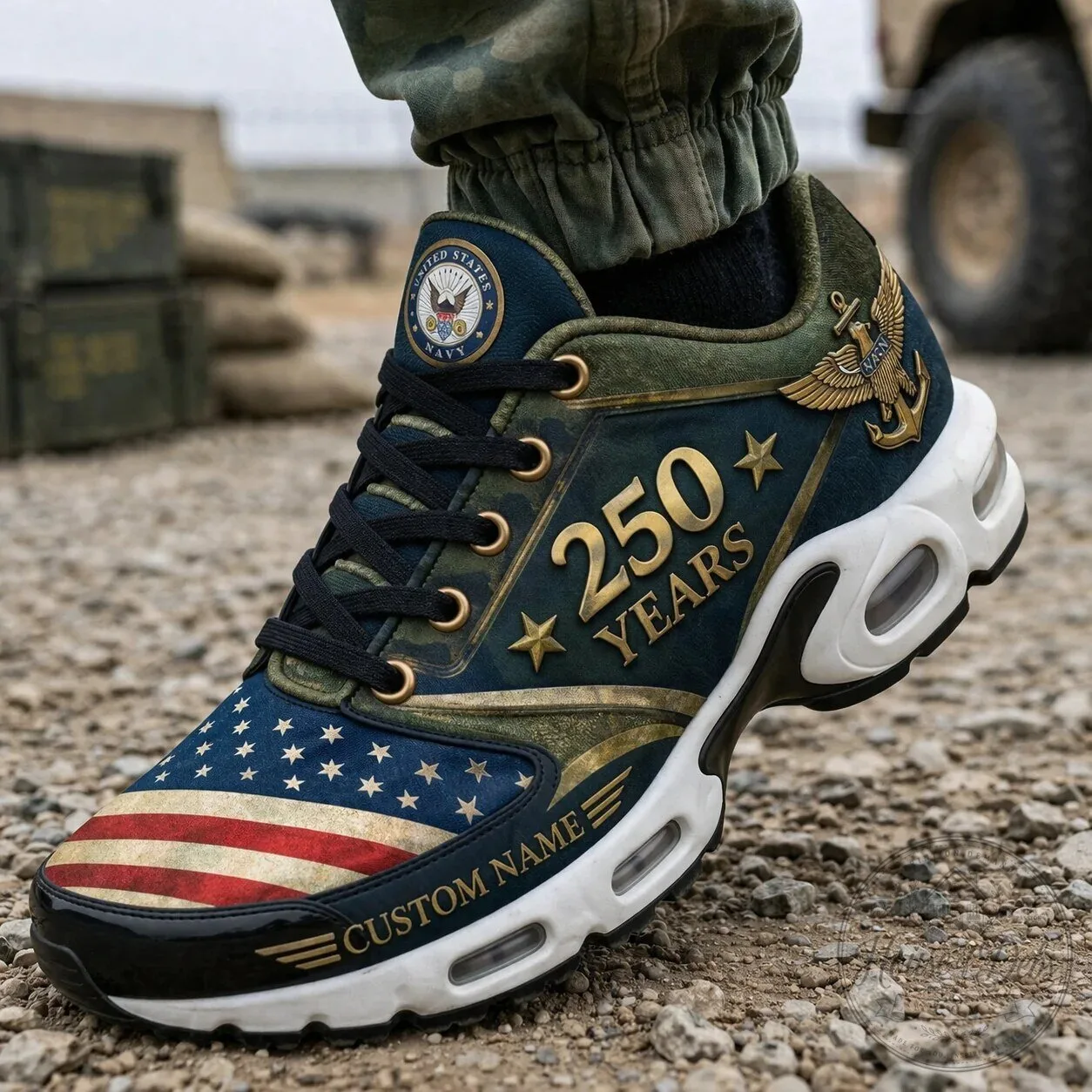 United States Navy 250th Anniversary Honor Courage Commitment Sneakers 11 United States Navy 250th Anniversary Honor Courage Commitment Sneakers