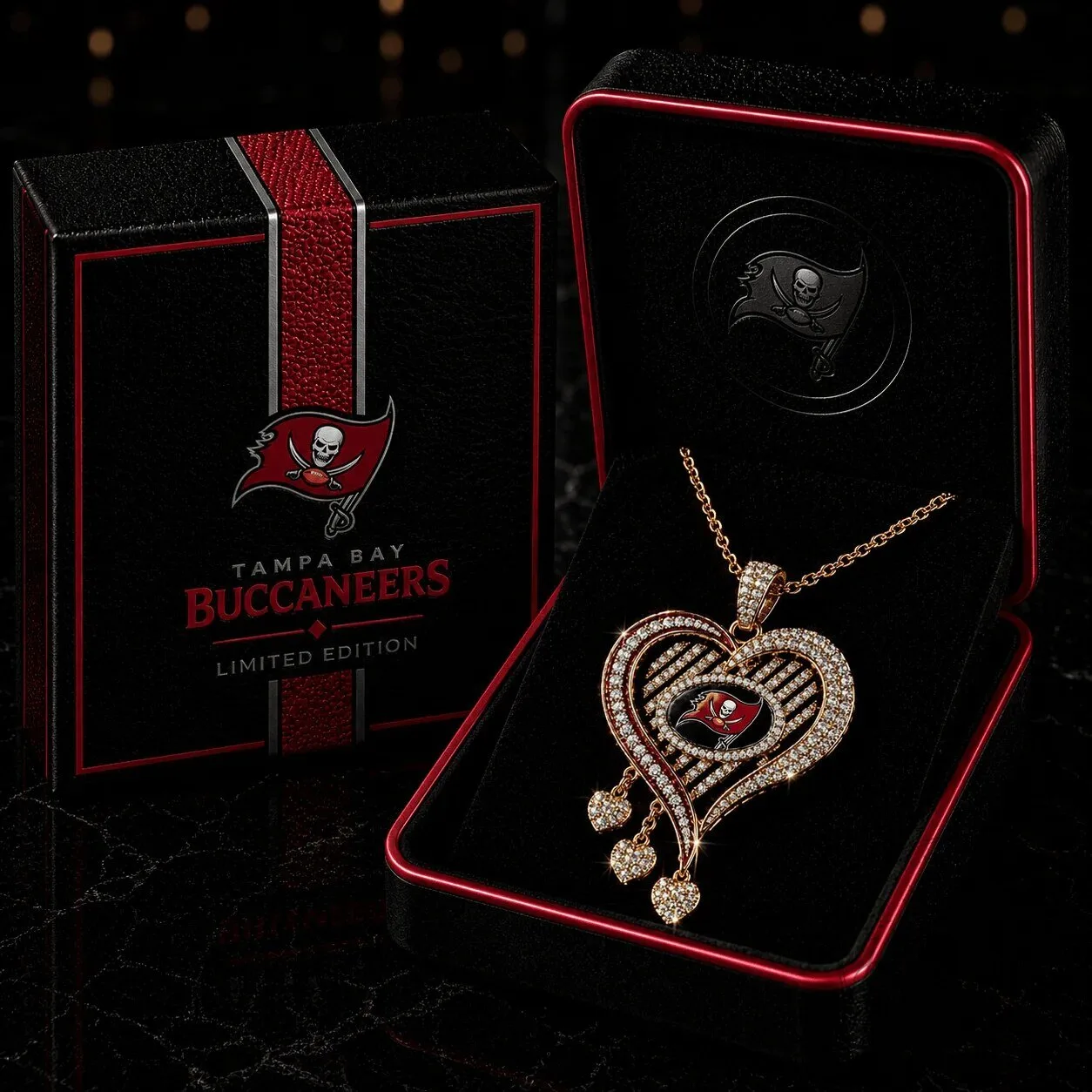 Tampa Bay Buccaneers Heart Pendant Necklace