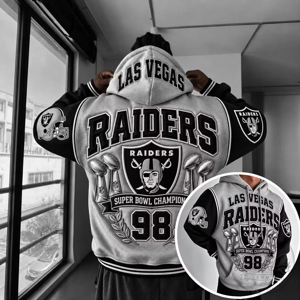 Las Vegas Raiders Super Bowl Champion 98 Football Team Hoodie