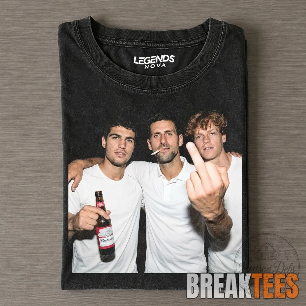 Novak Djokovic Carlos Alcaraz Jannik Sinner Middle Finger Vintage T-Shirt