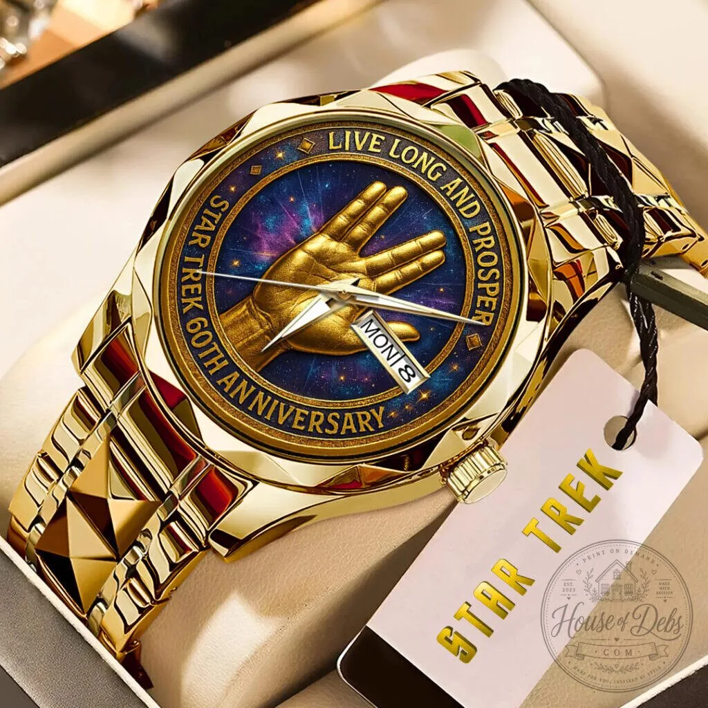 Star Trek Live Long And Prosper 60th Anniversary Gold Plated Quartz Watch