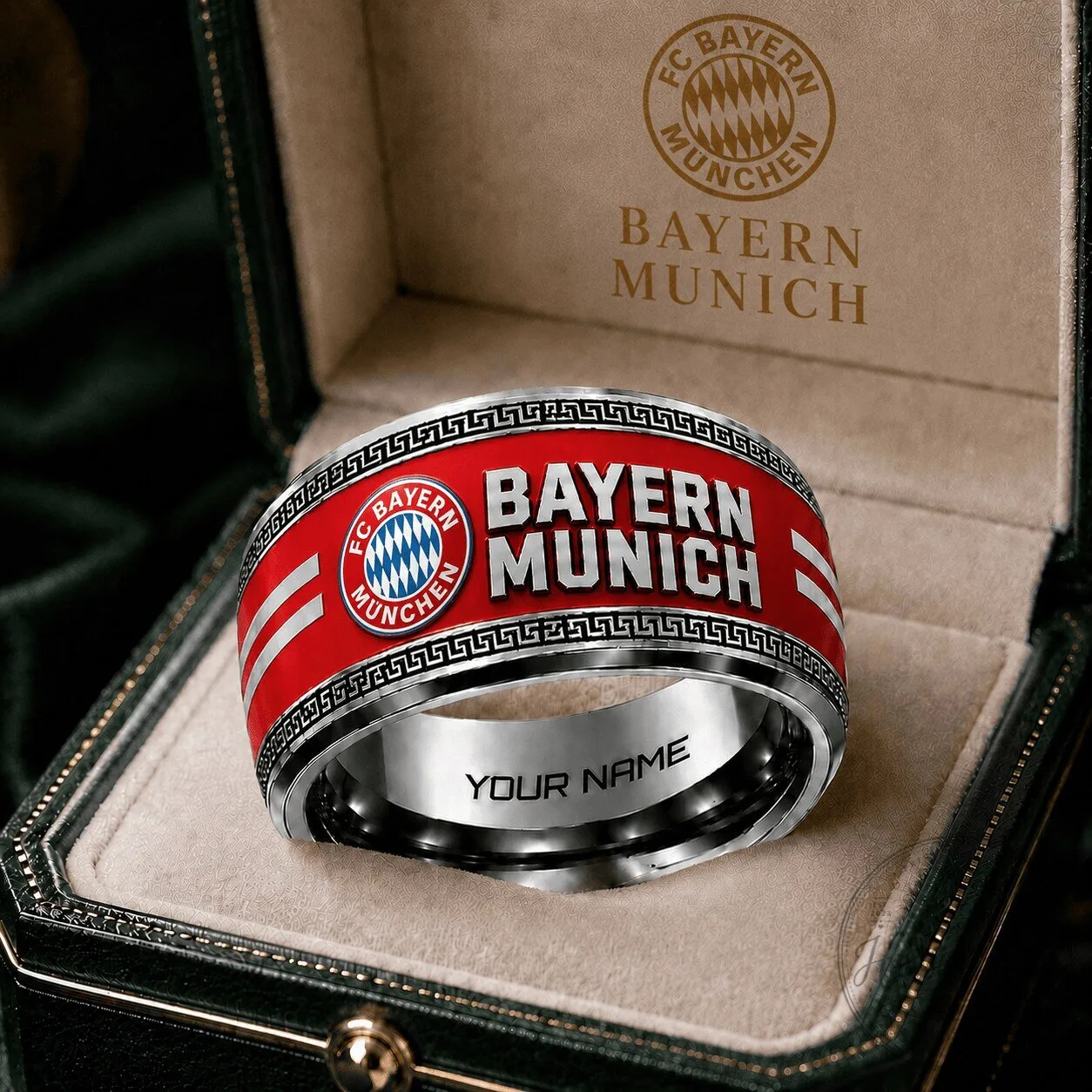 Bayern Munich Football Club Bundesliga Custom Engraved Stainless Steel Ring