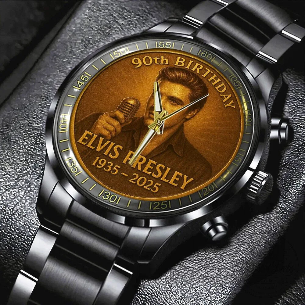 Stainless Steel Watch Commemorating Elvis Presley's 90th Birthday