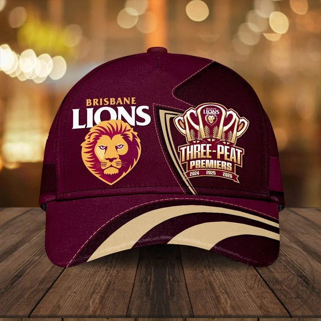 Brisbane Lions Three-Peat Premiers 2026 Australian Rules Football Cap
